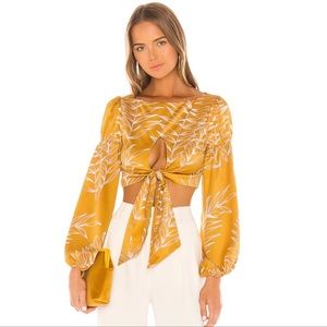 Camila Coelho Marcia Top in Gold